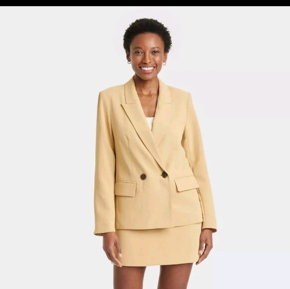 A New Day Women's Jackets & Coats Slim Fit Blazer Beige